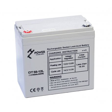 Akumulator żelowy GEL Deep Cycle HT POWER OT55-12L 12V 55Ah M6