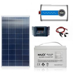 Zestaw zasilania solarnego 140W / 12V - 230V - 1500W / 100Ah