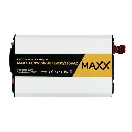 Przetwornica napięcia MAXX 600W Sinus 12VDC/230VAC [300W/600W]