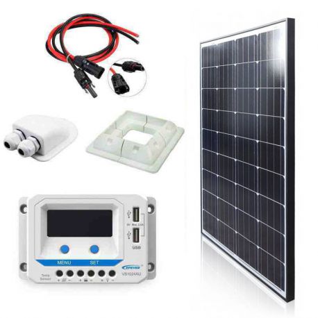 ZESTAW ZASILANIA SOLARNEGO DO KAMPERA - MOC 100W MAXX