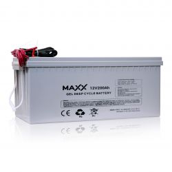 Akumulator żelowy MAXX 200Ah 12V [Kabel 6mm, 2,5m] 522*240*220