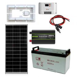 Zestaw fotowoltaiczny 12V 180W z przetwornicą 1500W, akumulatorem 120Ah