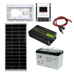 Zestaw fotowoltaiczny 12V 200W z przetwornicą 1500W, akumulatorem 120Ah