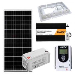 Zestaw fotowoltaiczny OFF-GRID 200W 12V z akumulatorem 120Ah i przetwornicą 2000W