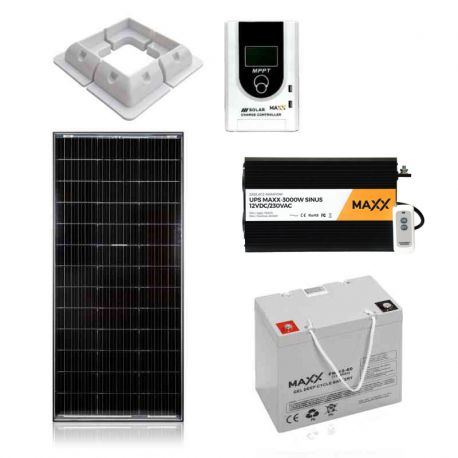 Zestaw solarny 100W MAXX z akumulatorem 60Ah 12/230V 2000W