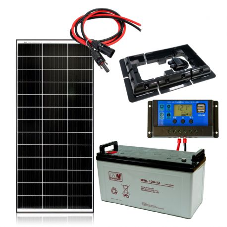 Zestaw fotowoltaiczny 160W z regulatorem PWM 10A