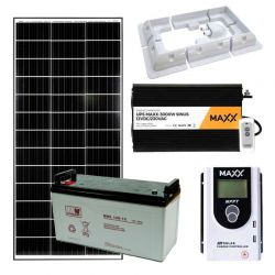 Zestaw fotowoltaiczny OFF-GRID 200W 12V z akumulatorem 120Ah i przetwornicą 2000W