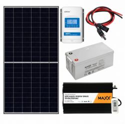 Zestaw zasilania solarnego Panel Słoneczny 340W / Przetwornica12V- 230V - 3000W / Akumulator200Ah